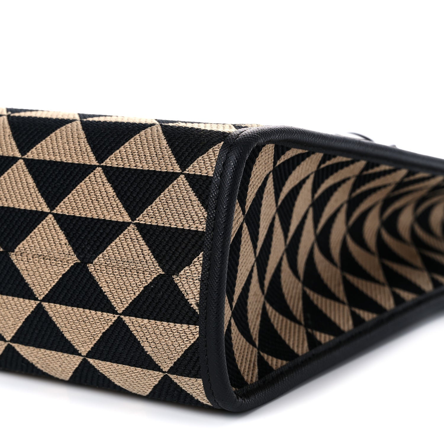 Prada Jacquard Saffiano Triangolo Symbole Embroidered Large Tote Black Corda 9 of 9