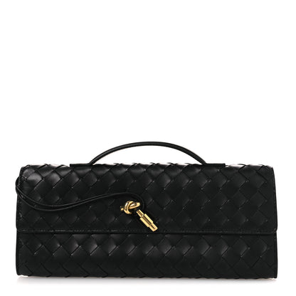 Bottega Veneta Nappa Intrecciato Long Andiamo Top Handle Clutch Black 1 of 10