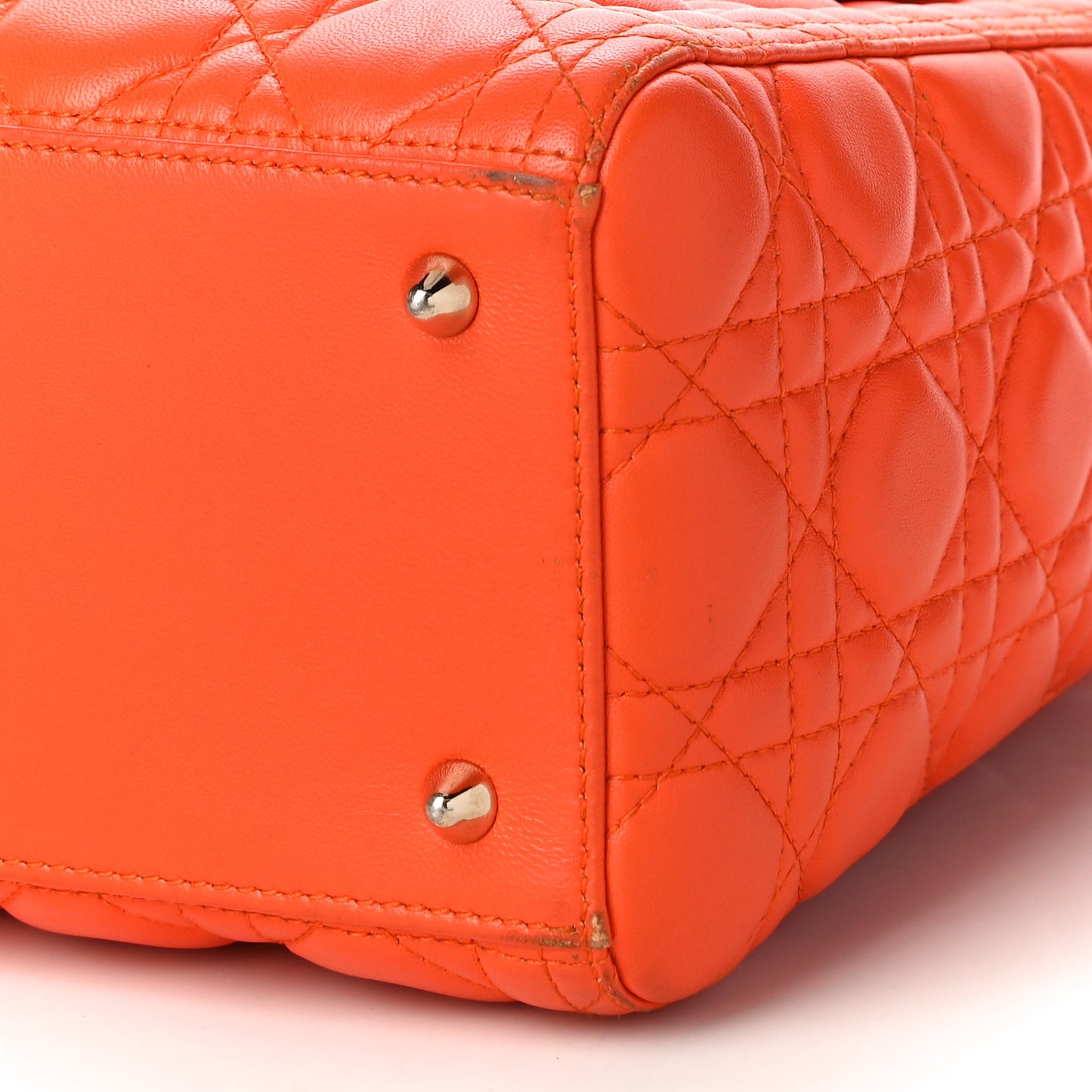 Lambskin Cannage Medium Lady Dior Orange