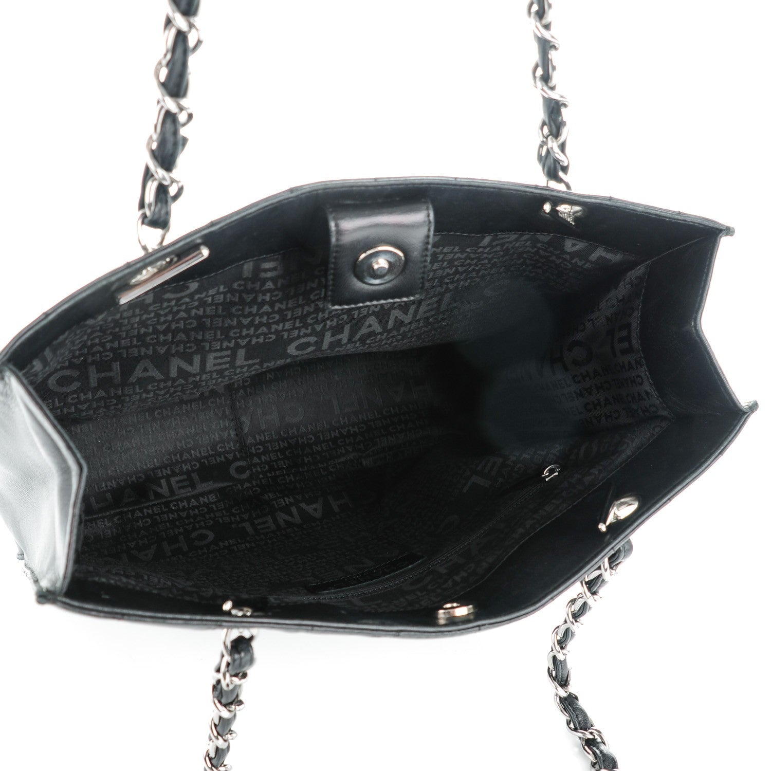 Chanel Lambskin Square Stitched Tote Black 5 of 9
