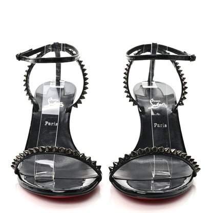 Christian Louboutin Patent Calfskin So Me Spike 85 Wedge Sandals 41 Black 2 of 8
