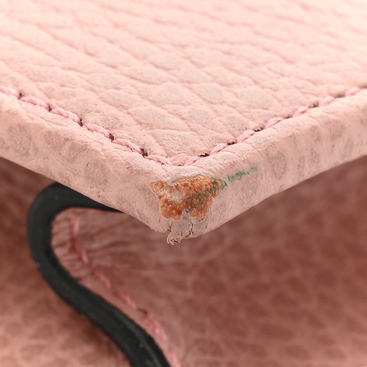 Dollar Calfskin Interlocking G Chain Wallet Soft Pink