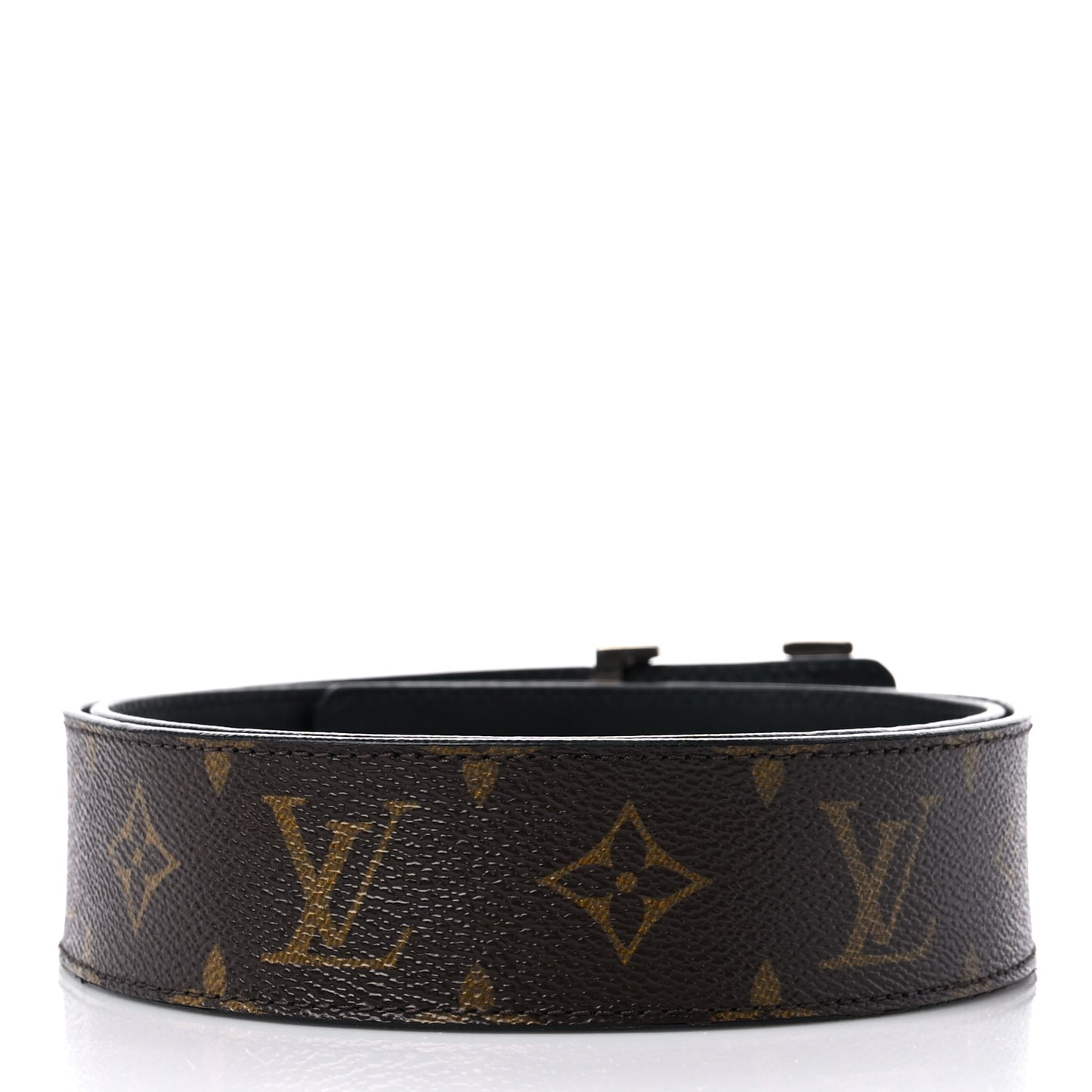 Calfskin Monogram 40mm LV Initiales Reversible Belt 85 34 Black