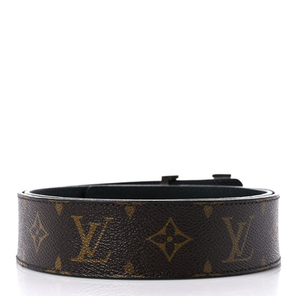 Louis Vuitton Calfskin Monogram 40mm LV Initiales Reversible Belt 85 34 Black 2 of 8
