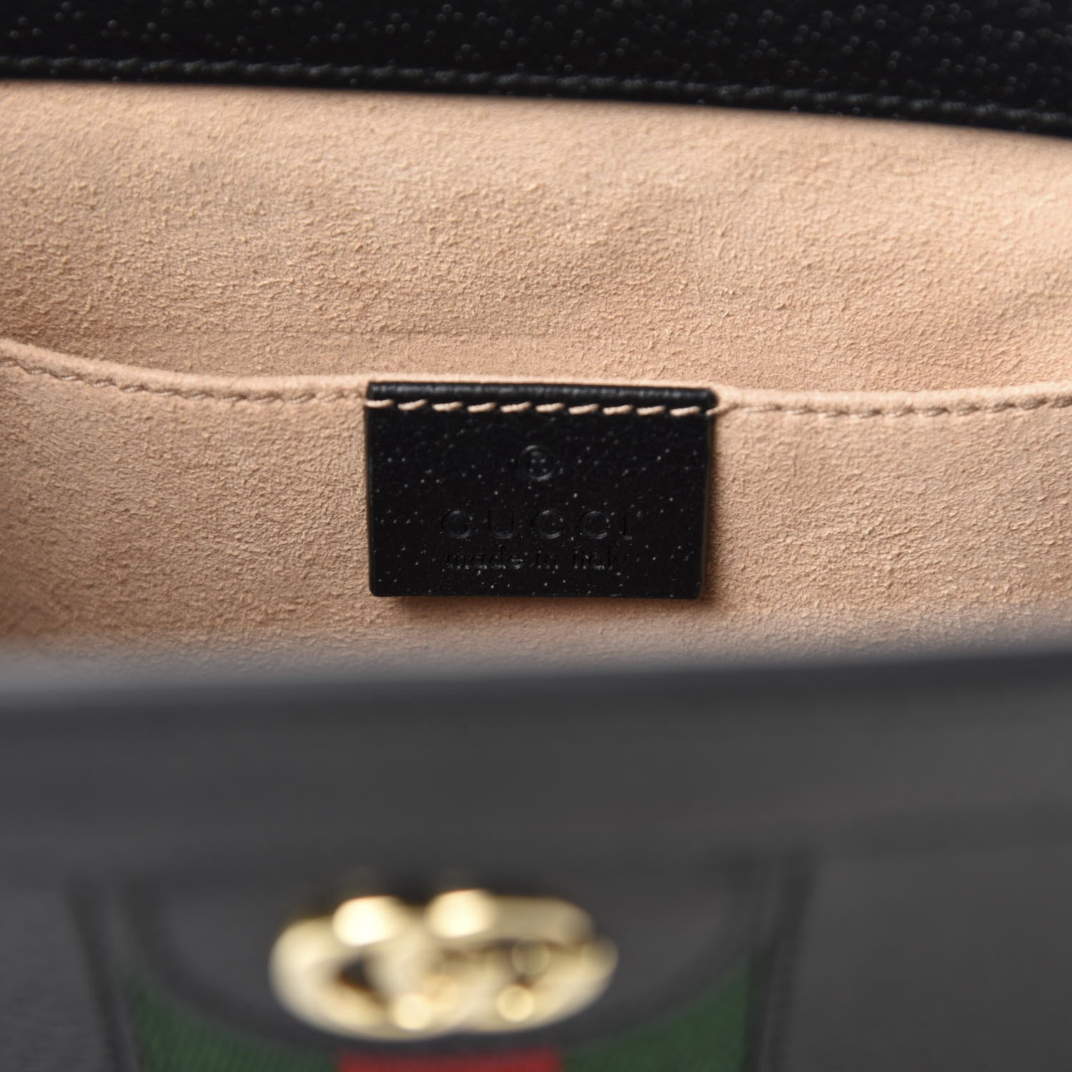 Gucci Calfskin GG Web Small Ophidia Chain Shoulder Bag Black 8 of 10