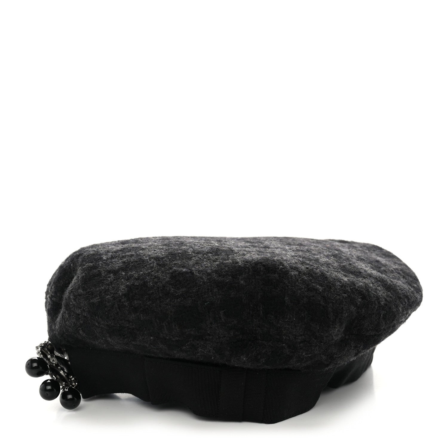 Chanel Cashmere Gripoix CC Beret M Black 3 of 7