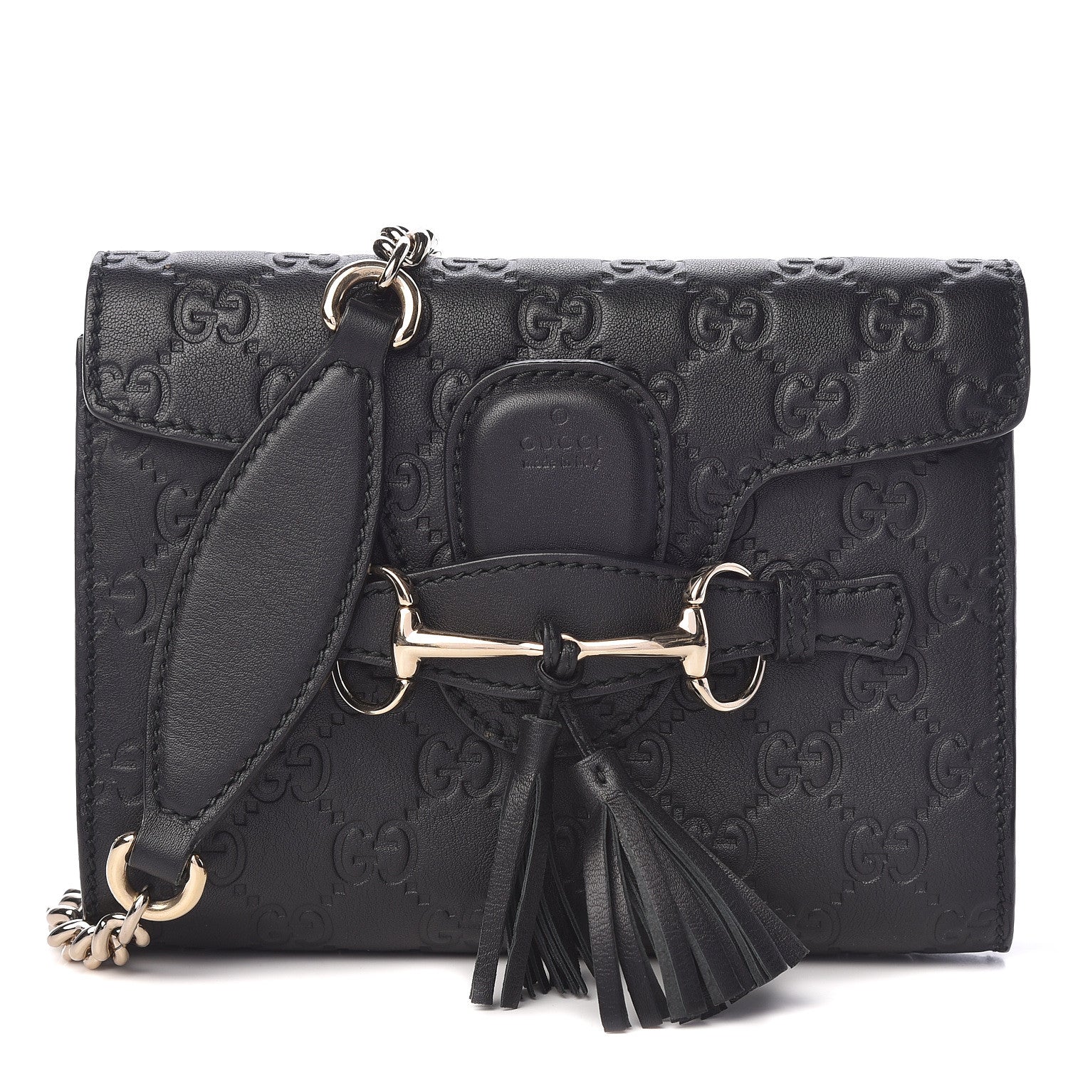 Gucci Guccissima Mini Emily Shoulder Bag Black 1 of 10
