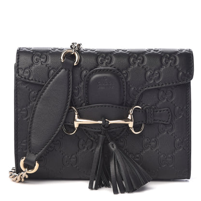 Gucci Guccissima Mini Emily Shoulder Bag Black 1 of 10