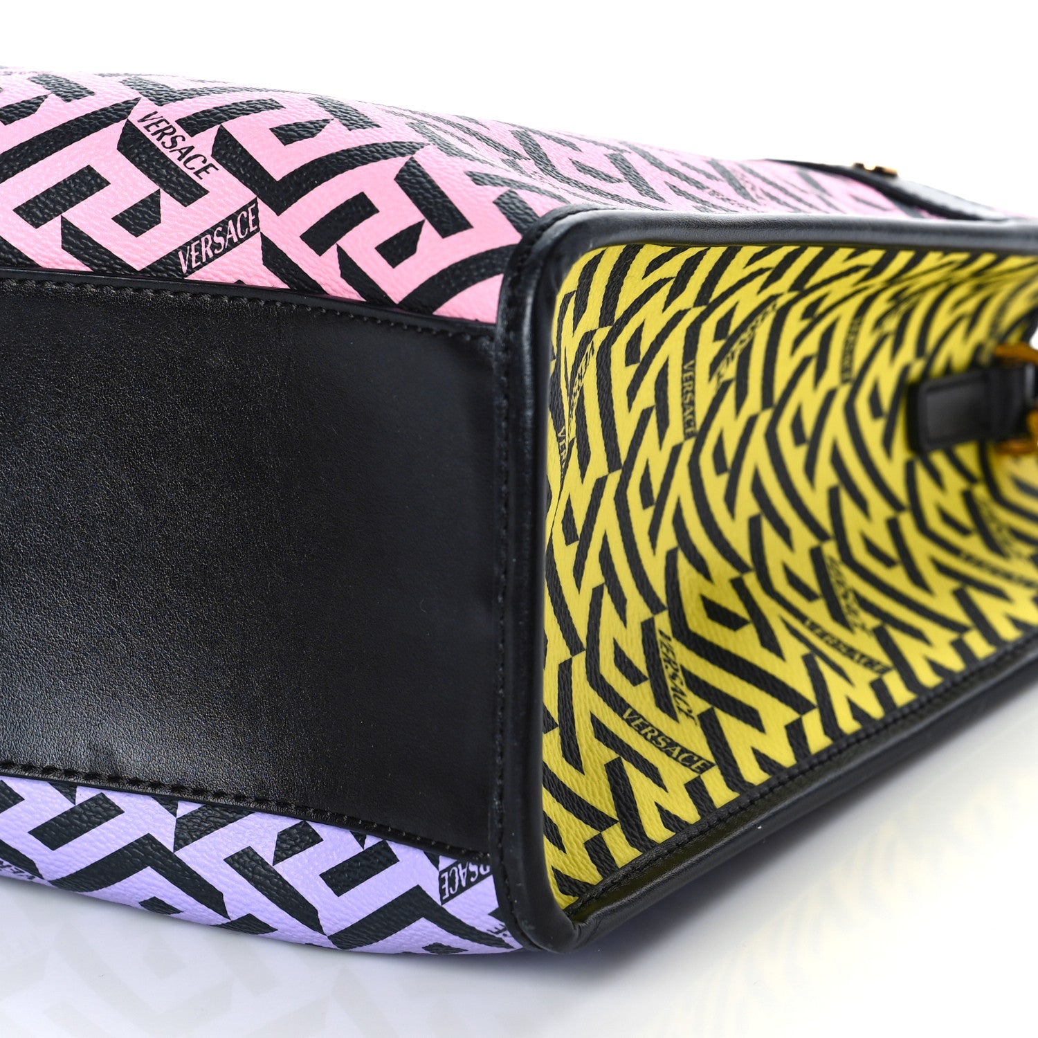 Versace Coated Canvas Calfskin La Greca Signature Tote Bag Multicolor 11 of 11