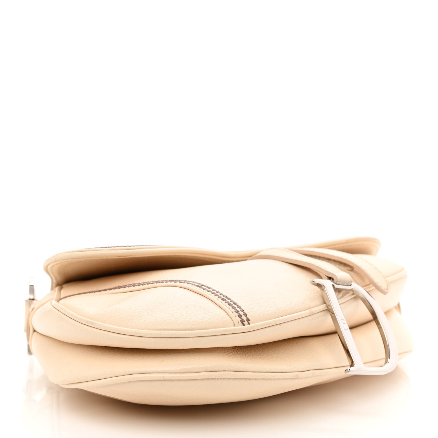 Christian Dior Grained Calfskin Saddle Bag Beige 4 of 17