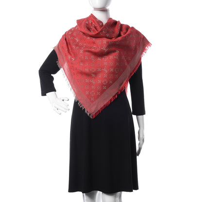 Louis Vuitton Wool Silk Monogram Rainbow Shawl Rubis 2 of 6