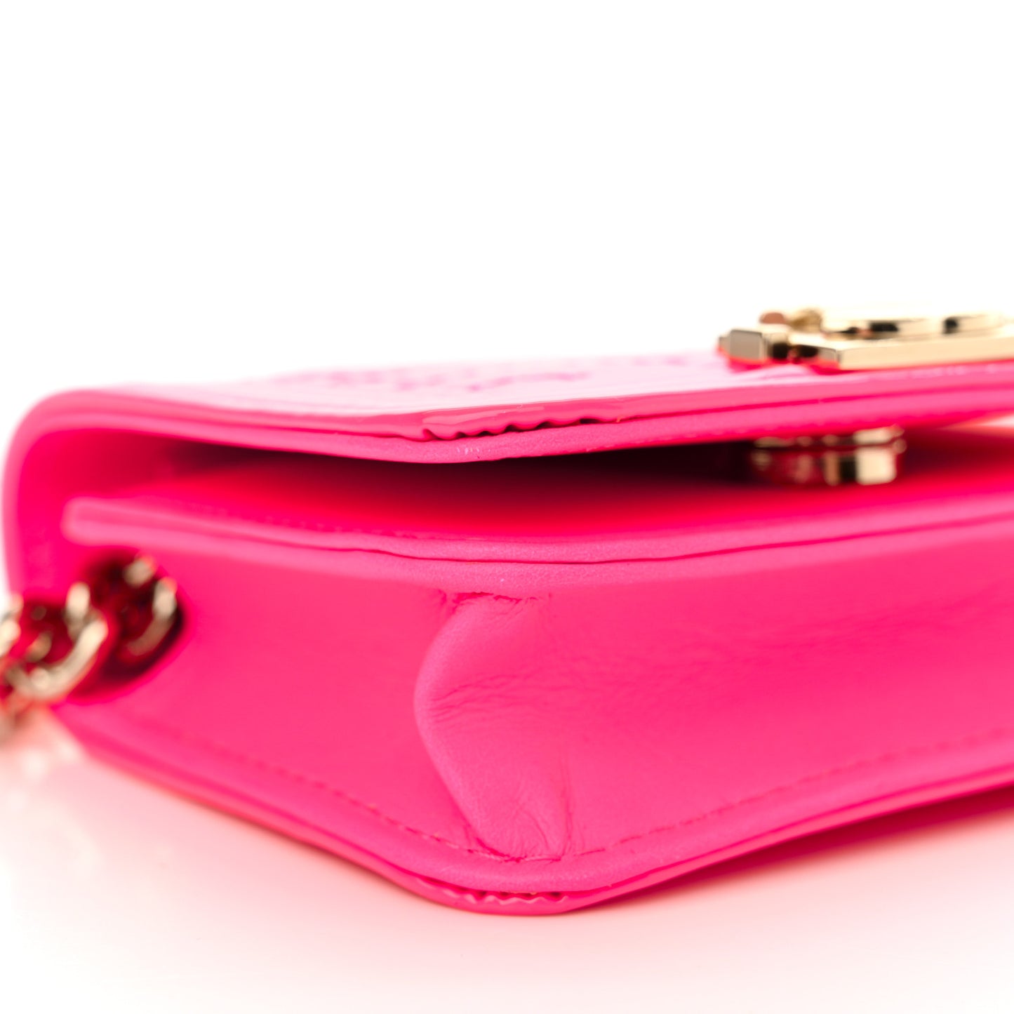 Patent Chevron Boy Flap Waist Belt Bag Pink