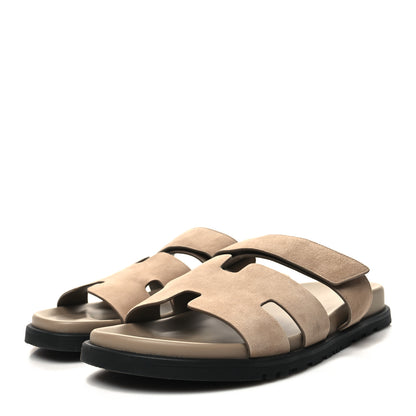 Hermes Suede Goatskin Mens Chypre Sandals 43 Beige Argile 3 of 8