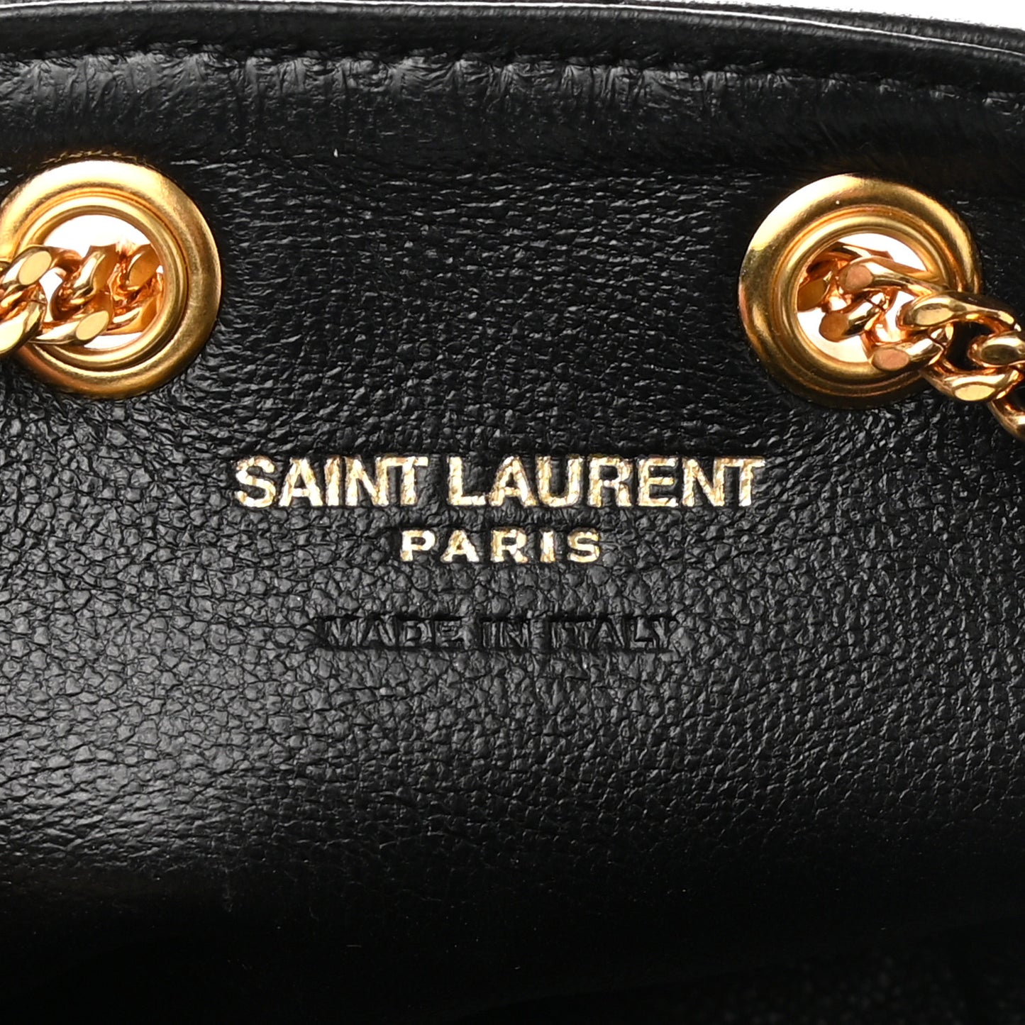 Lambskin Quilted Baby Bucket Bag Black