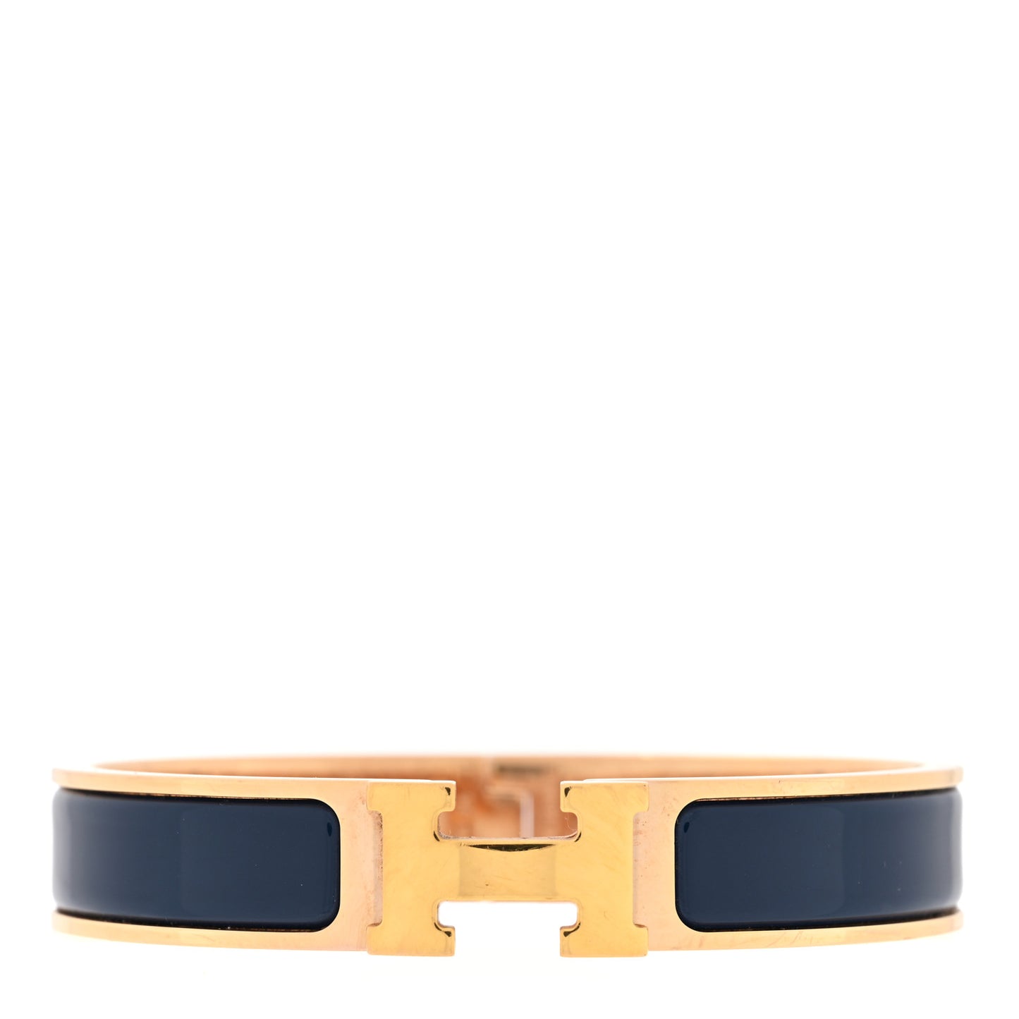 Enamel Narrow Clic Clac H Bracelet Bleu Biarritz
