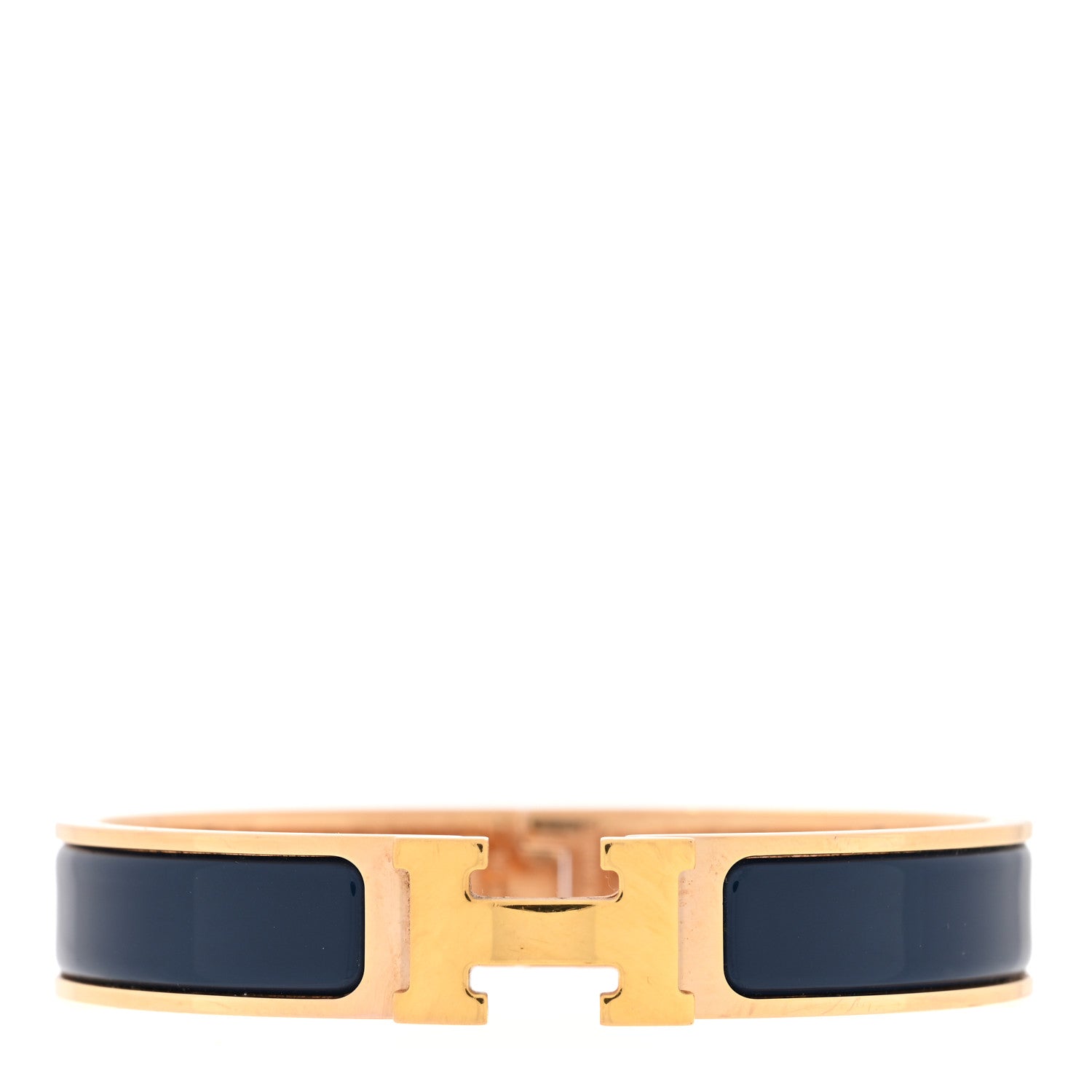 Hermes Enamel Narrow Clic Clac H Bracelet Bleu Biarritz 1 of 4