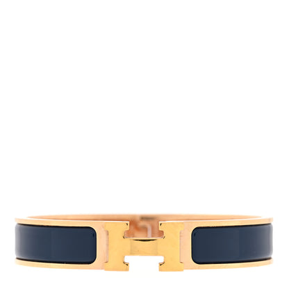 Hermes Enamel Narrow Clic Clac H Bracelet Bleu Biarritz 1 of 4
