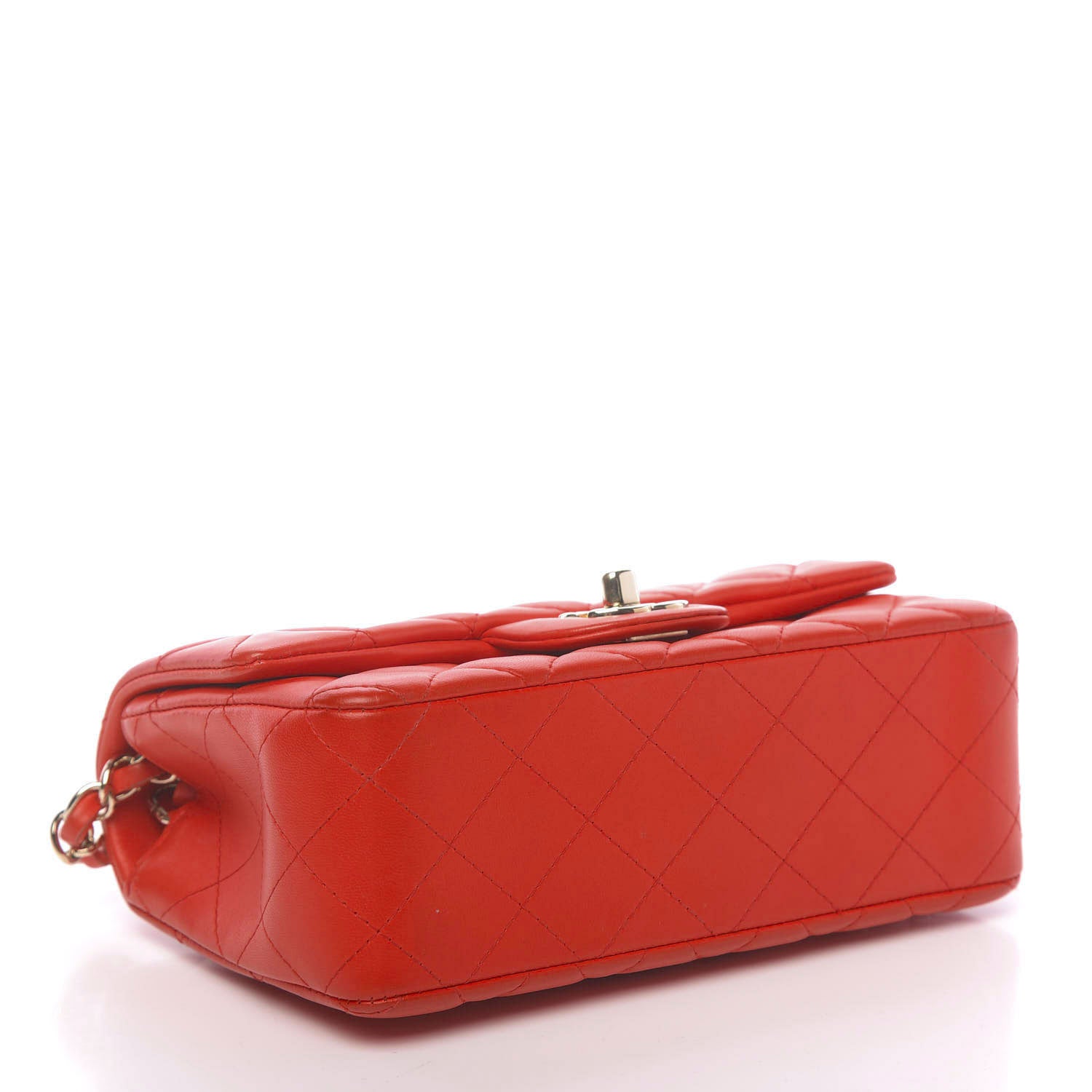 Chanel Lambskin Quilted Mini Rectangular Flap Red 4 of 10