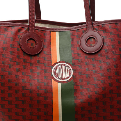 Moynat Grained Calfskin Canvas 1920 Oh! Tote Ruban GM Madder Bronze 8 of 10