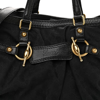 Gucci Monogram Medium Jockey Tote Black 12 of 14