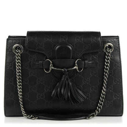 Gucci Guccissima Small Emily Shoulder Bag Black 1 of 7
