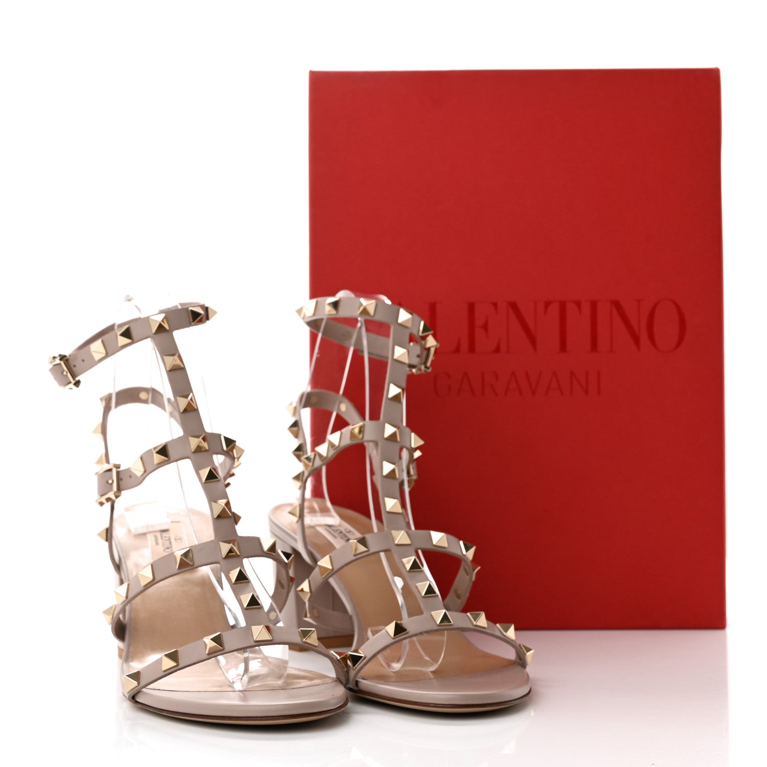Valentino Garavani Calfskin Rockstud 60mm City Sandals 40 Poudre 12 of 12