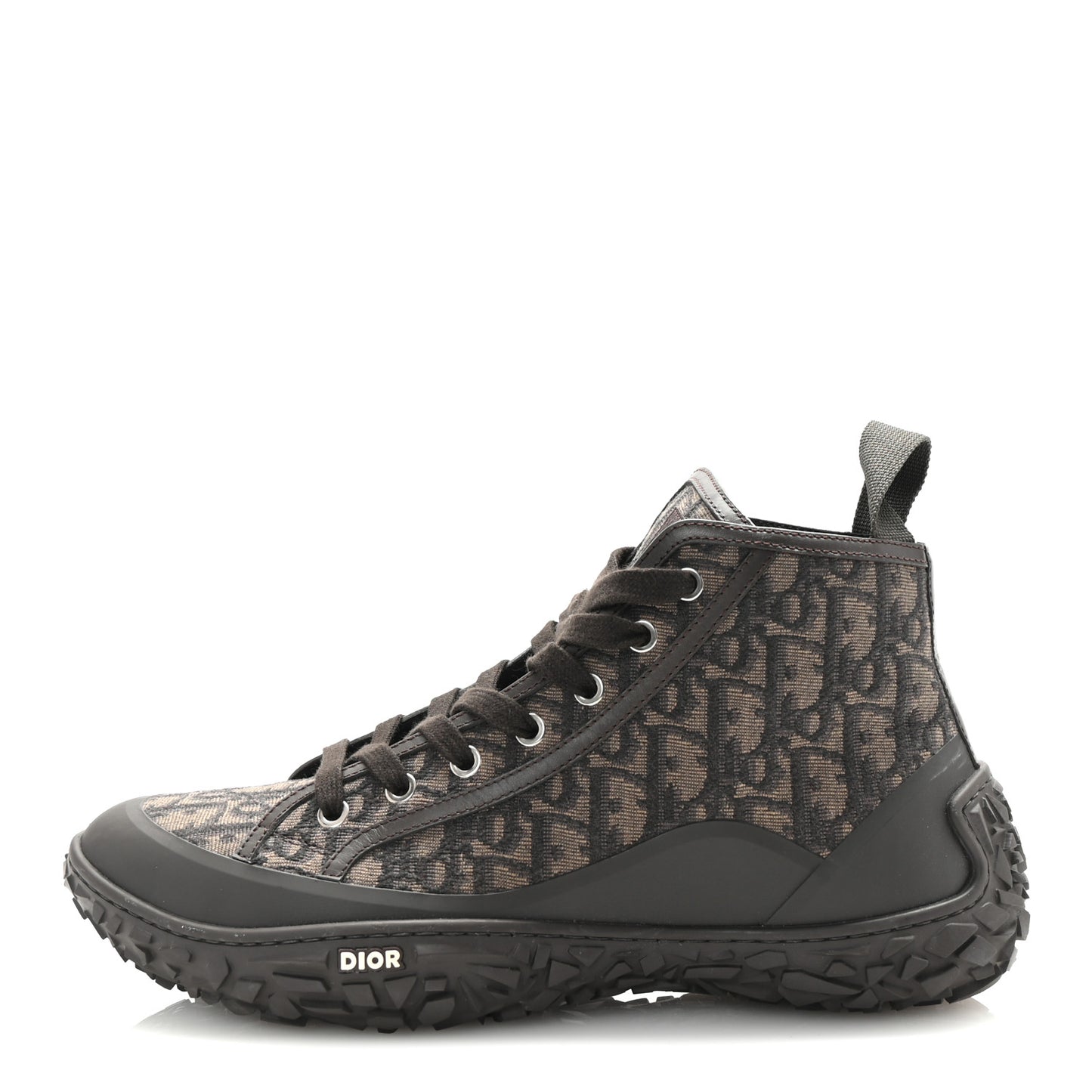 Jacquard Rubber Oblique Mens B28 High Top Sneakers 42 Brown