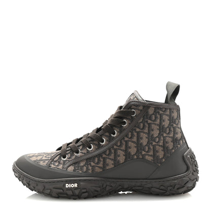 Christian Dior Jacquard Rubber Oblique Mens B28 High Top Sneakers 42 Brown 1 of 9
