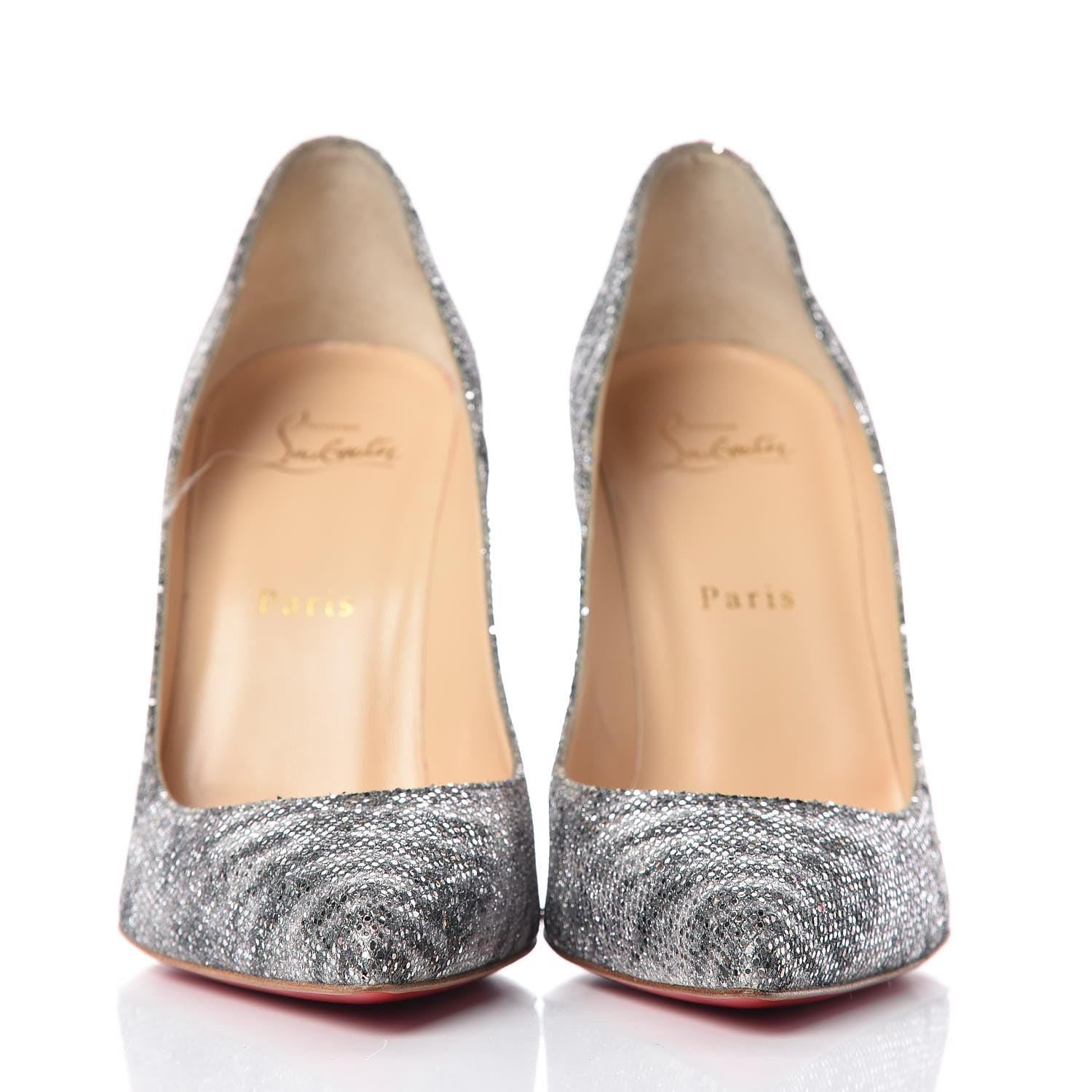 Christian Louboutin Glitter Sirene Pigalle Follies 100 Pumps 39 Silver 2 of 8