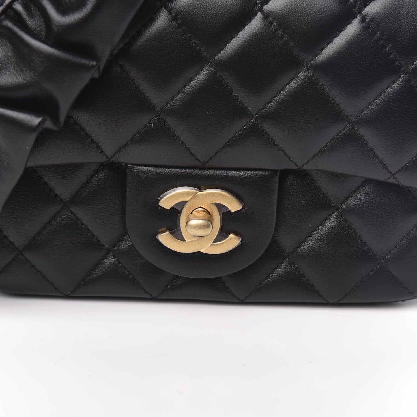 Lambskin Quilted Mini Romance Square Flap Black