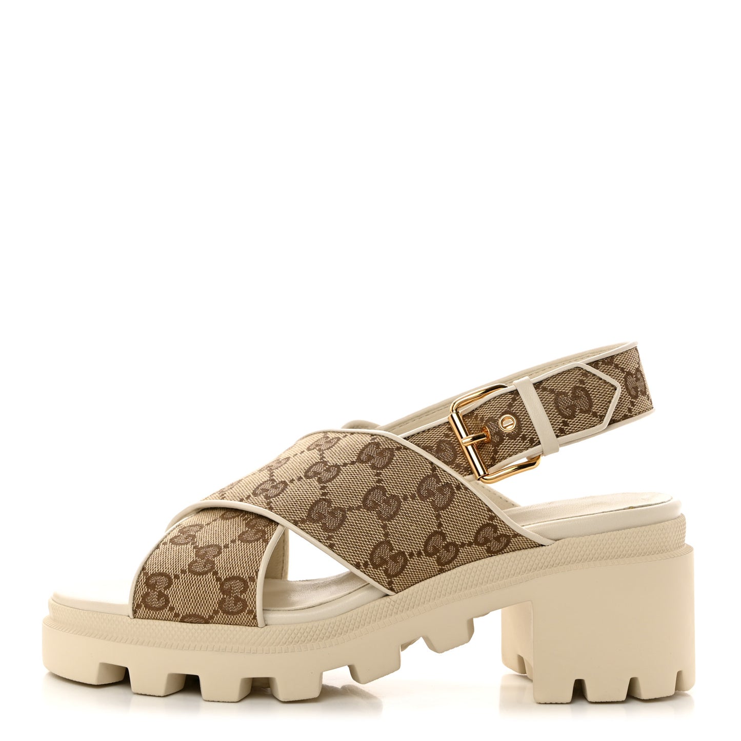 Monogram Granada Kid Trip 40/72mm Lug Sole Sandals 39.5 Beige Ebony Mystic White