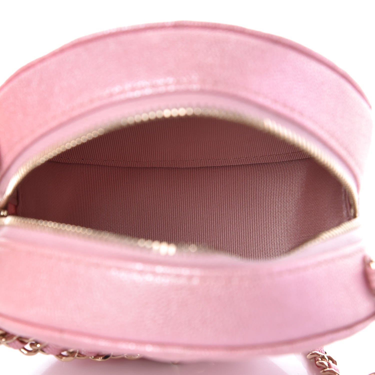 Chanel Iridescent Caviar Quilted Round Clutch With Chain Pink 5 of 8