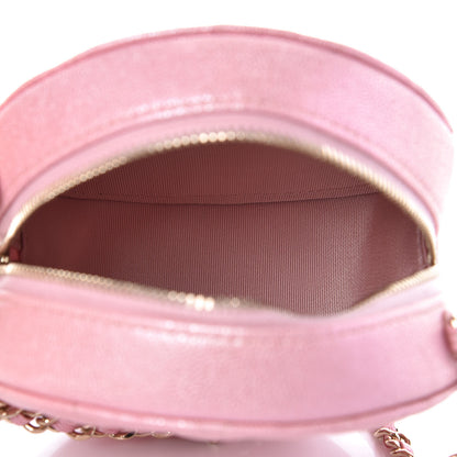 Chanel Iridescent Caviar Quilted Round Clutch With Chain Pink 5 of 8