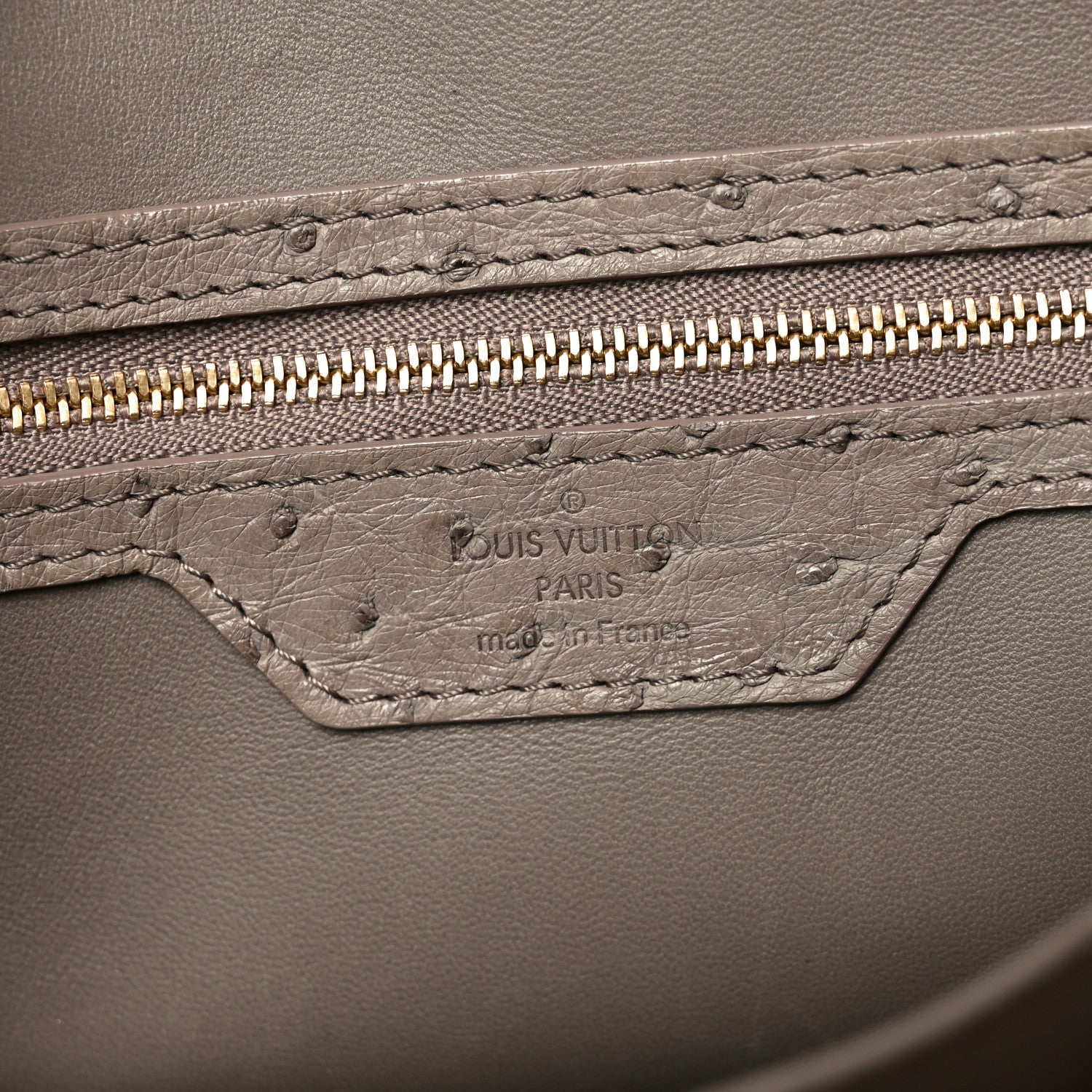 Louis Vuitton Ostrich Alma GM Gris 6 of 11