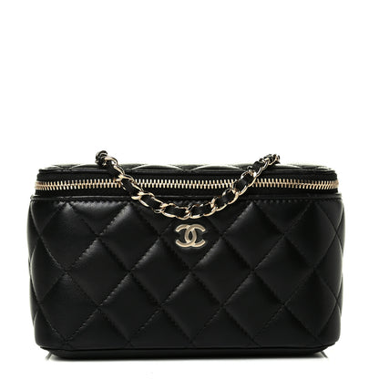 Chanel Lambskin Quilted Small Vanity Case With Chain Black 1 of 5