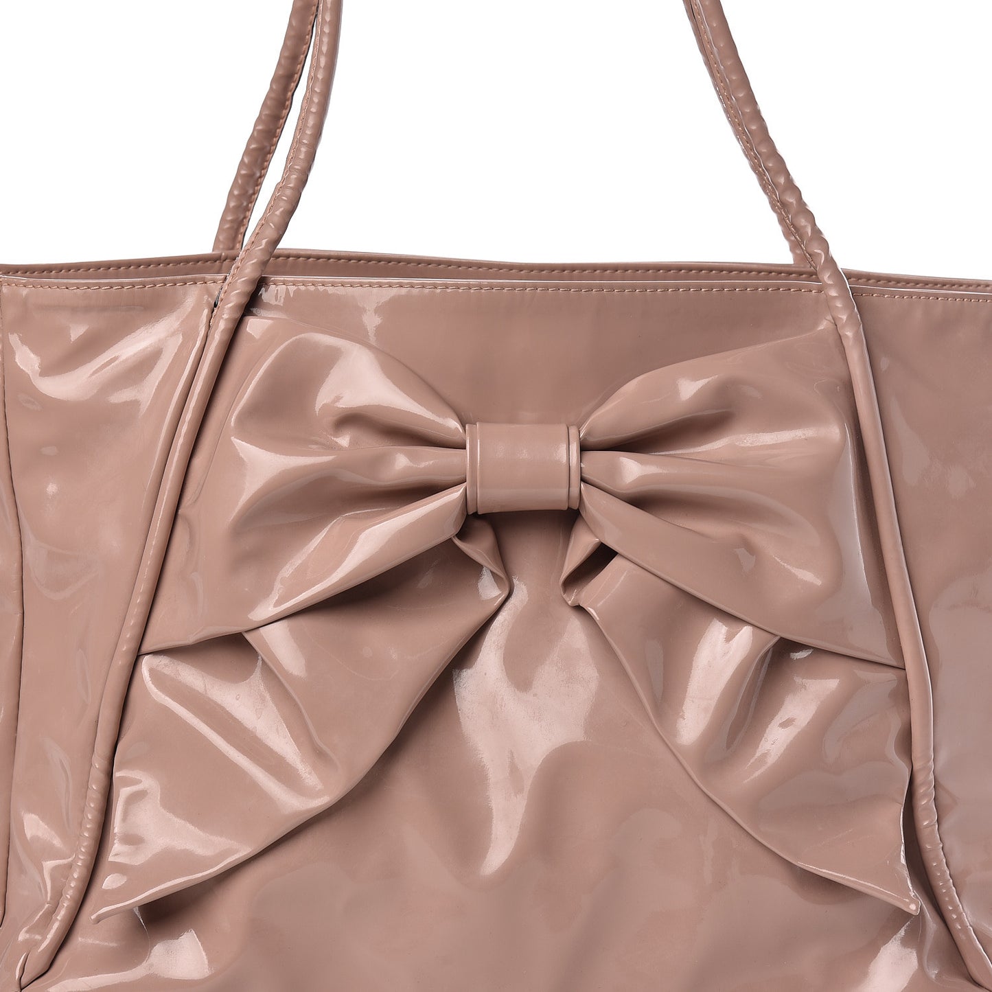Patent Lacca Bow Tote Poudre