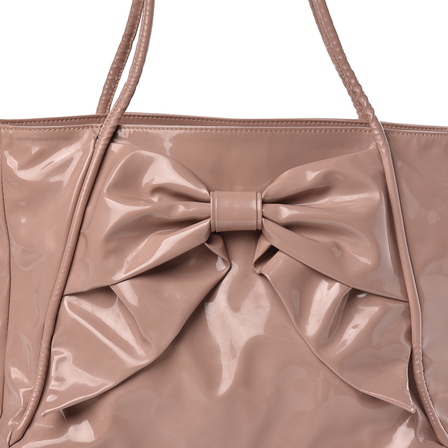 Valentino Garavani Patent Lacca Bow Tote Poudre 10 of 10