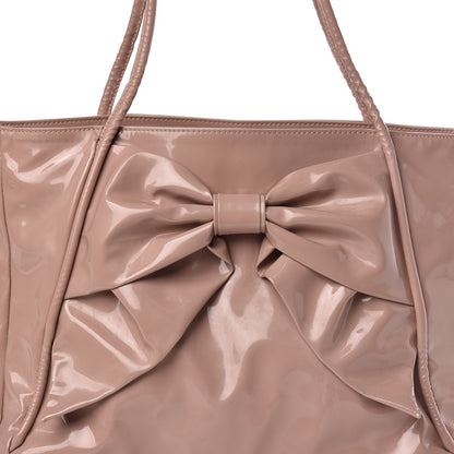 Valentino Garavani Patent Lacca Bow Tote Poudre 10 of 10