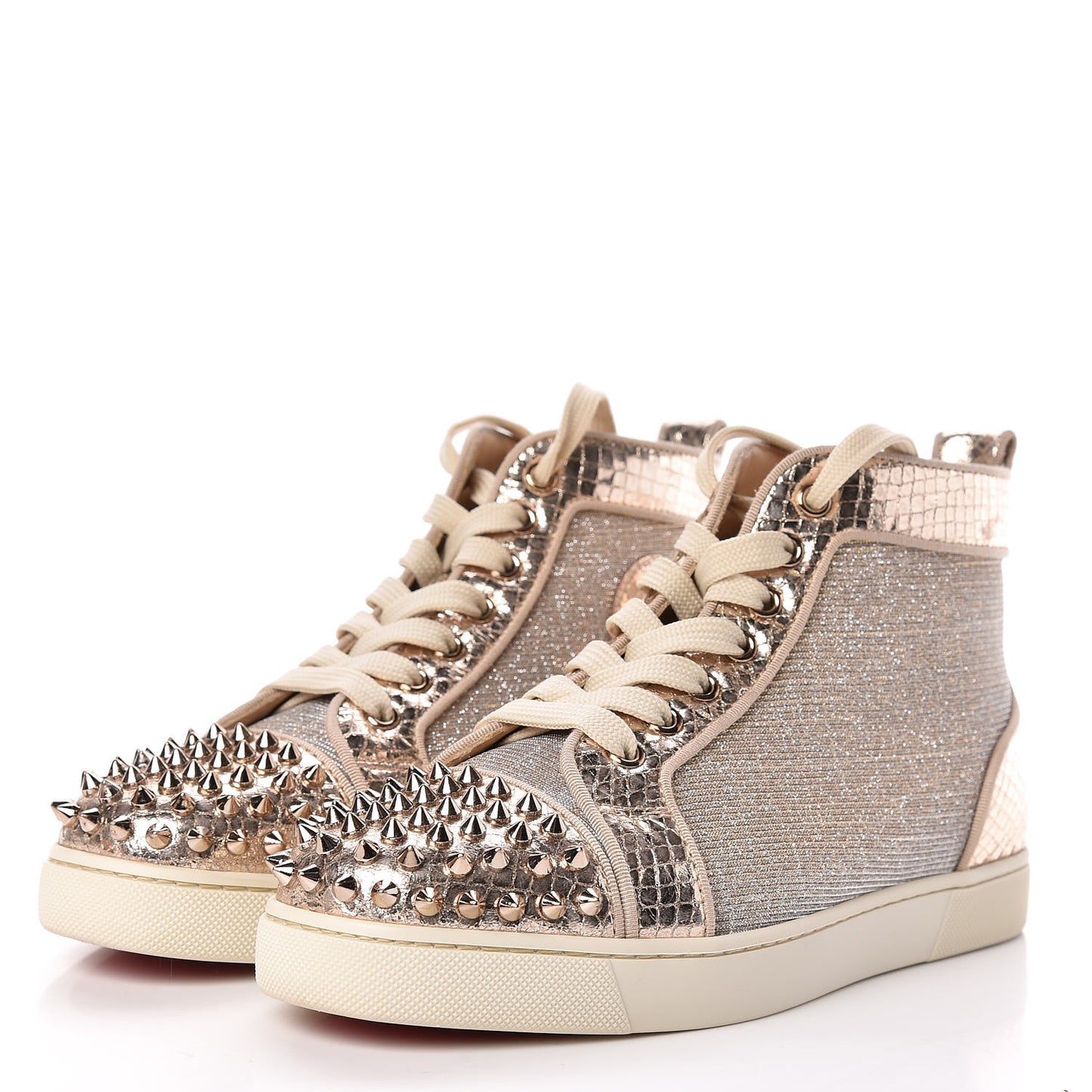 Lame Womens Lou Spikes Flat Sneakers 37.5 Gold
