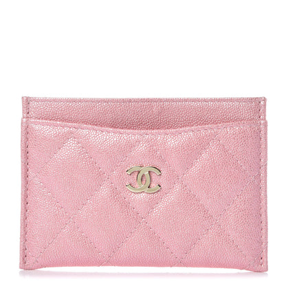 Chanel Iridescent Caviar Quilted Card Holder Rose Pink 1 of 9
