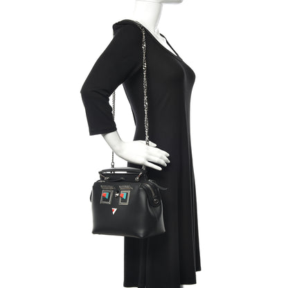 Fendi Vitello Baltico Hypnoteyes Studded Small Dotcom Click Chain Satchel Black 2 of 11