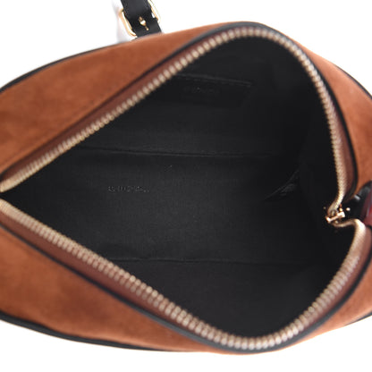 Fendi Suede Goatskin Stamp Patch Mini Camera Case Cuoio Black 5 of 9
