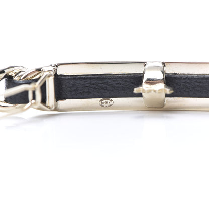 Chanel Metal Lambskin Strass Sergeant Hair Clip Barrette Black Gold 3 of 4