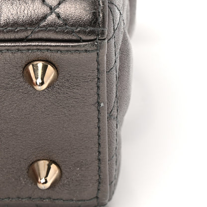 Christian Dior Lambskin Cannage Small My ABCDior Lady Dior Metallic Grey 12 of 20