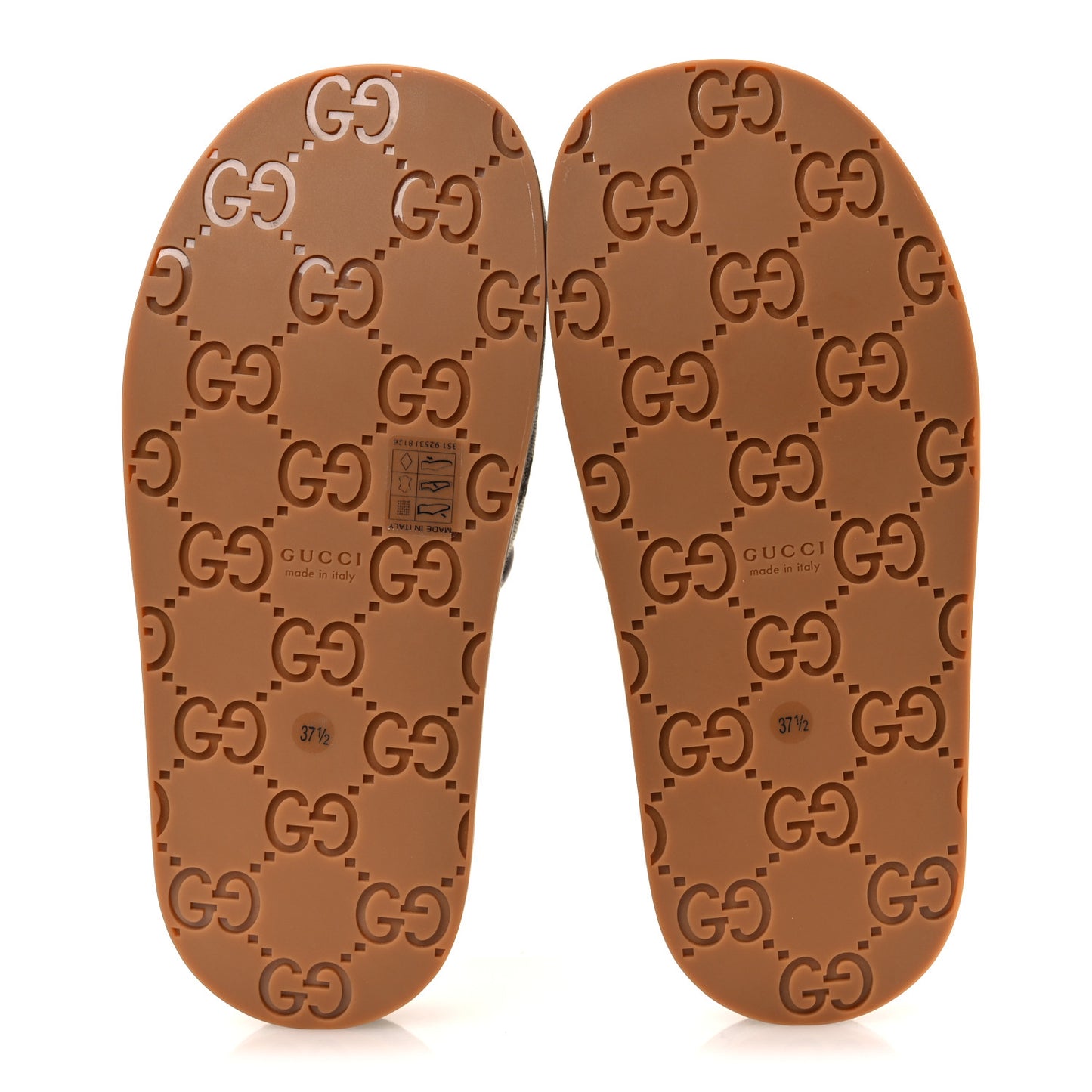 Original GG Canvas Monogram Womens GG Platform Sandals 37.5 Beige Ebony Sundial