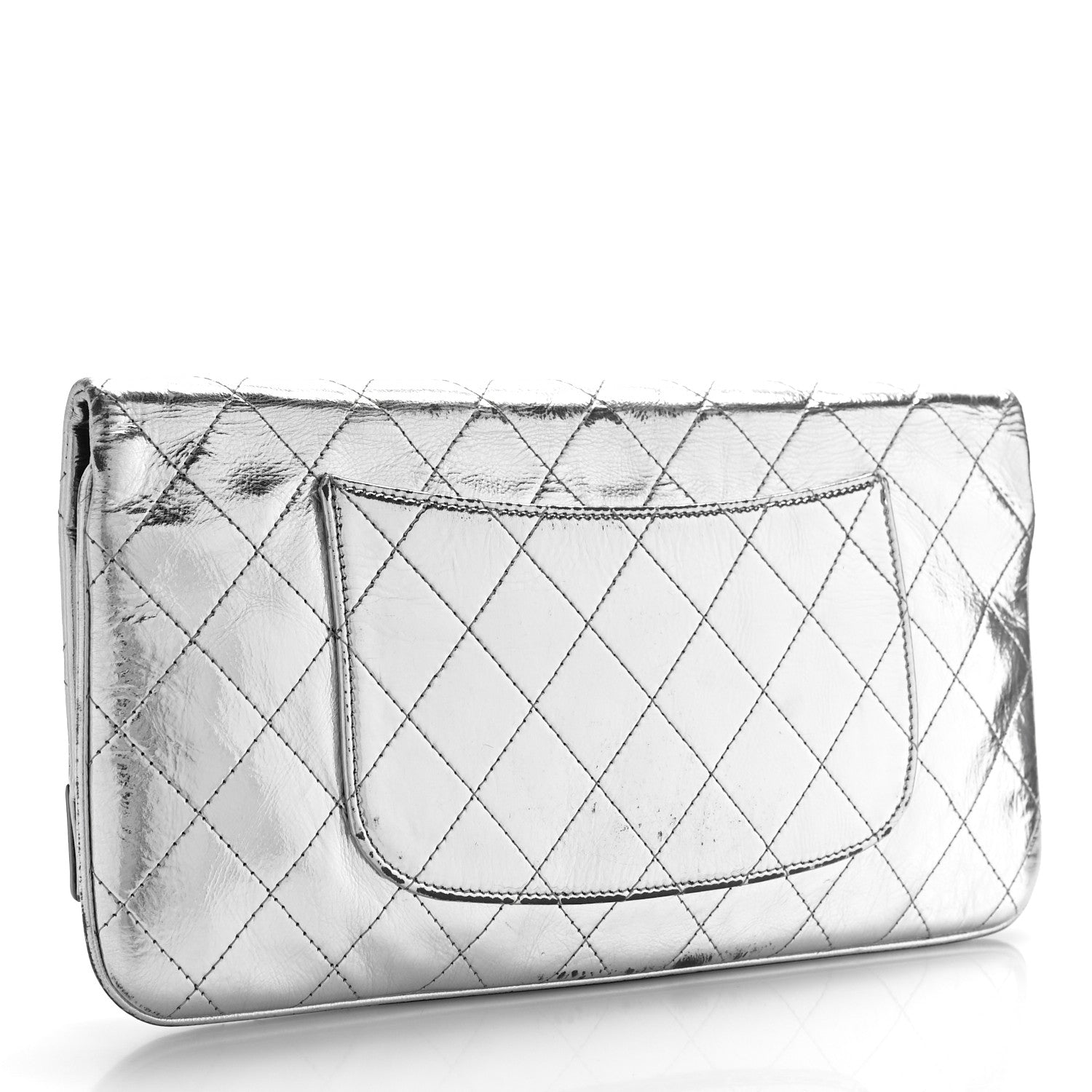 Chanel Metallic Crumpled Calfskin Small 31 Pouch Silver 3 of 10
