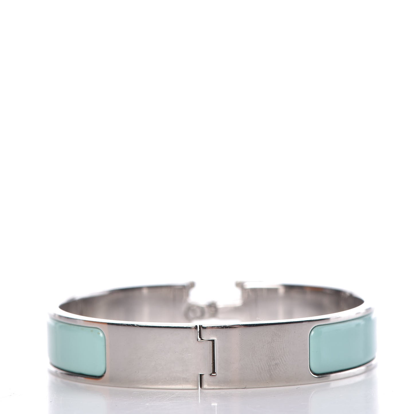 Enamel Narrow Clic Clac H Bracelet PM Lagon White