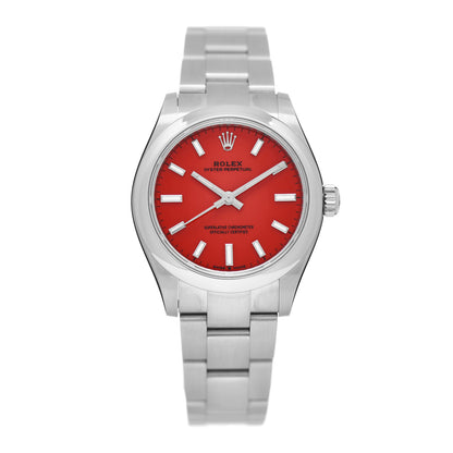 Rolex Stainless Steel 31mm Oyster Perpetual Watch Coral Red 277200 1 of 5