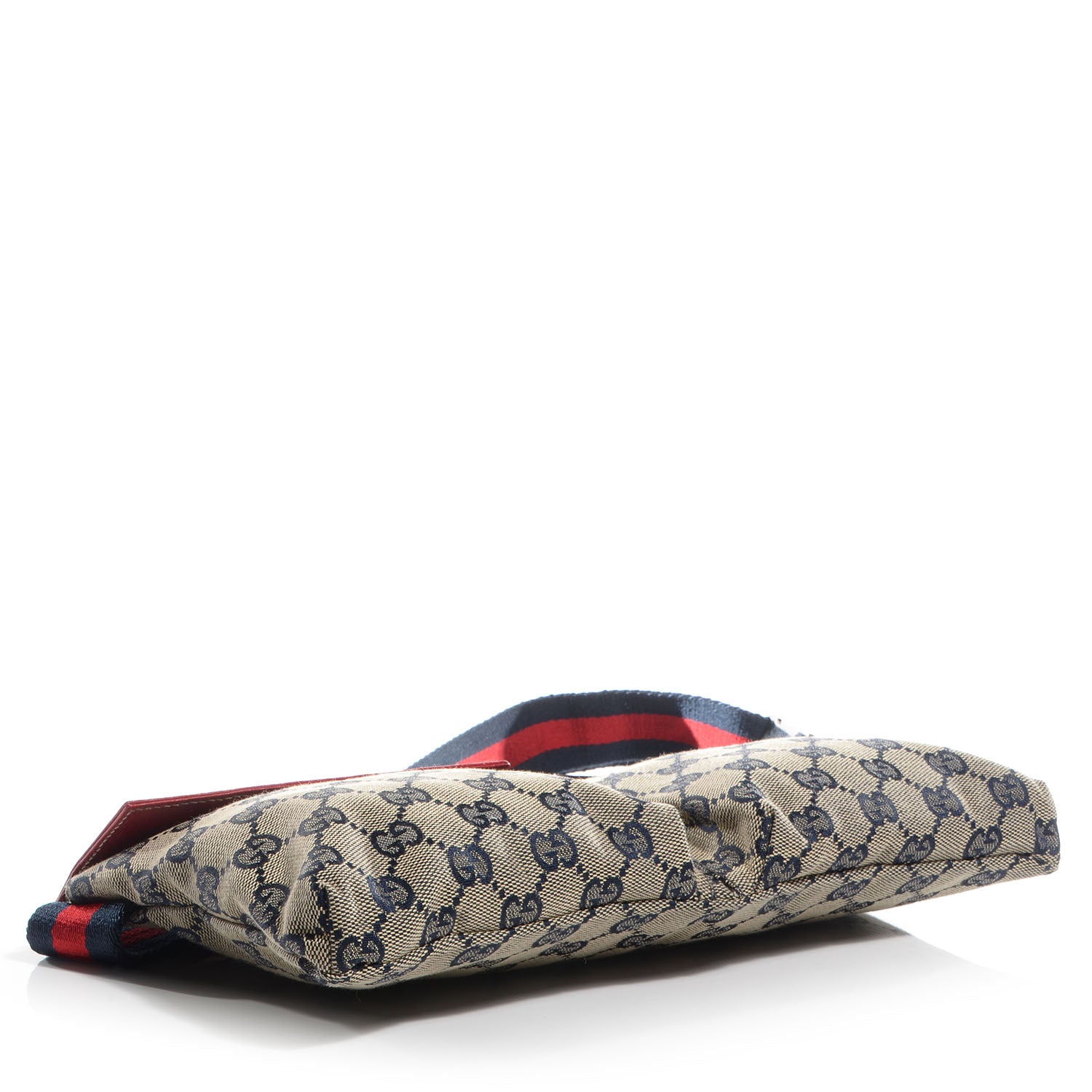 Gucci GG Monogram Web Double Pocket Belt Bag Navy Red 4 of 8