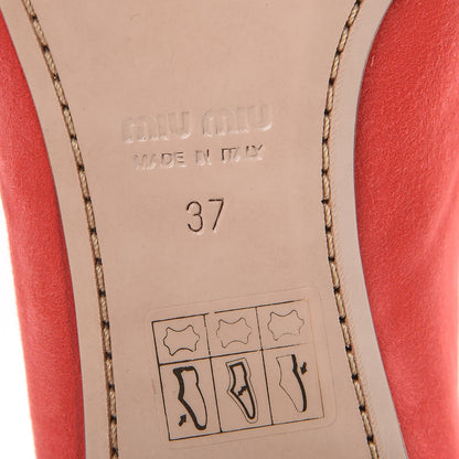 Miu Miu Suede Lace Up Oxford Flats 37 Coral 8 of 11